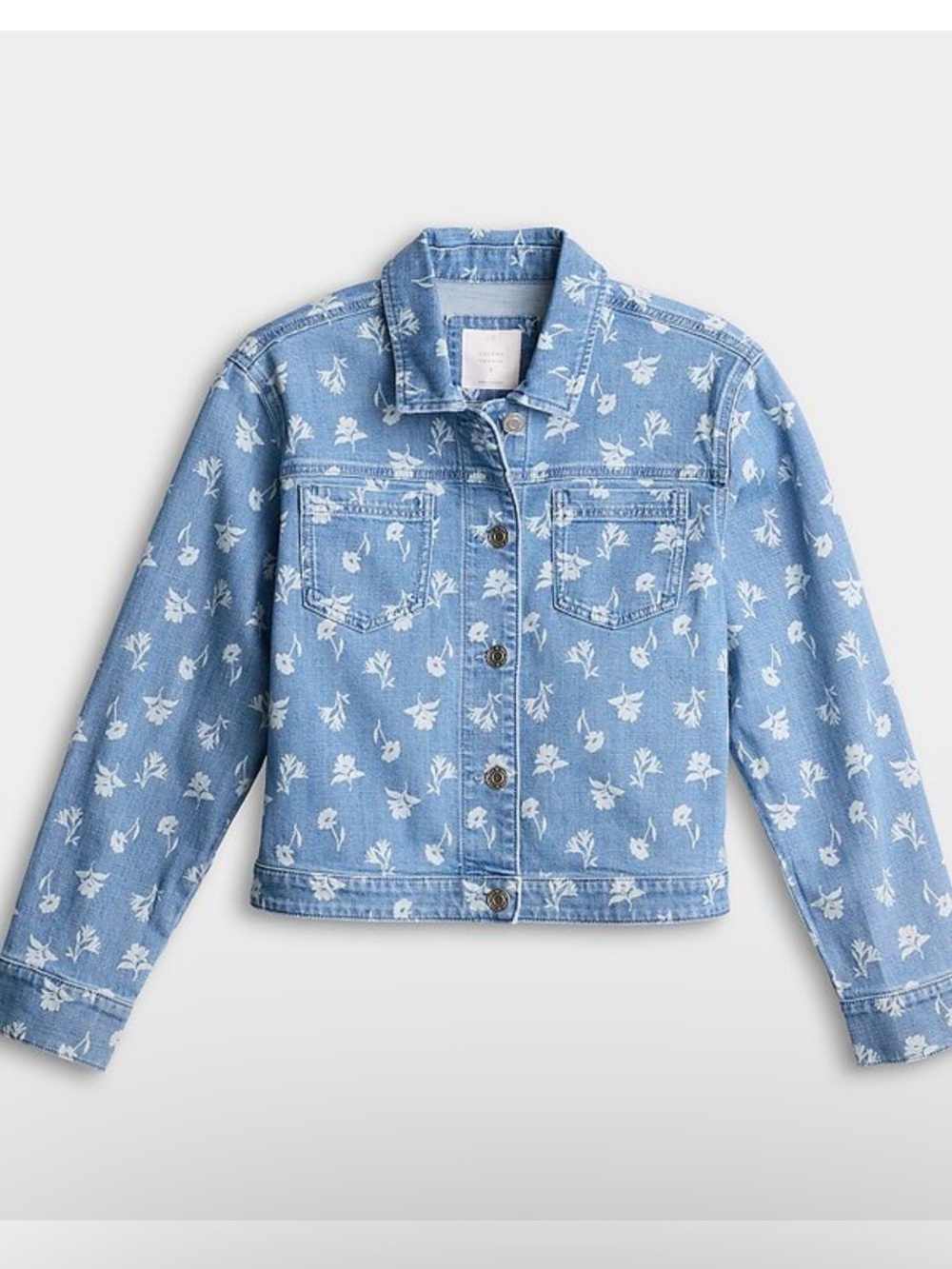 LC Lauren Conrad Light Blue Floral Denim Jacket